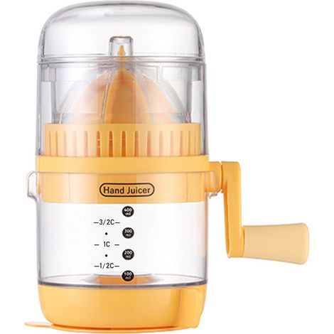 Presse-agrumes manuel avec couvercle pour oranges, citrons et pamplemousses. Outil d'extraction de jus avec base à ventouse antidérapante. Extracteur de jus idéal pour la maison, le camping, les voyag (1/5)