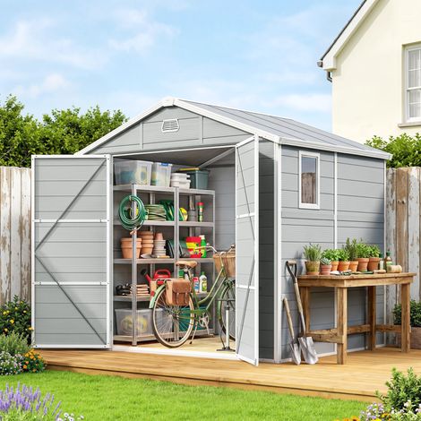 Abri de jardin, 4,1 m², avec toit en pente, 240 x 190 x 180/228 cm (1/5)