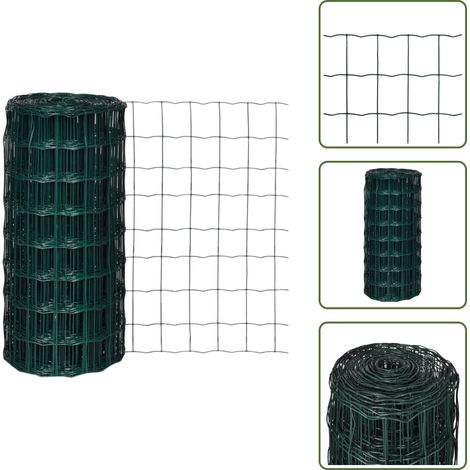 Clôture de jardin - vidaXL Clôture euro Acier 25 x 0,8 m Vert - Clôture industrielle (1/5)
