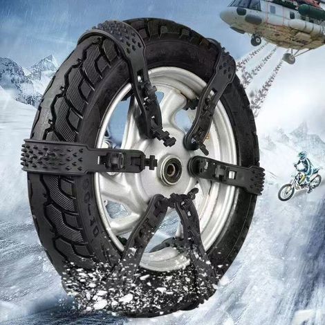 Chaînes Antidérapantes pour Motos et Véhicules Électriques – Lot de 6, Usage Hivernal (1/2)