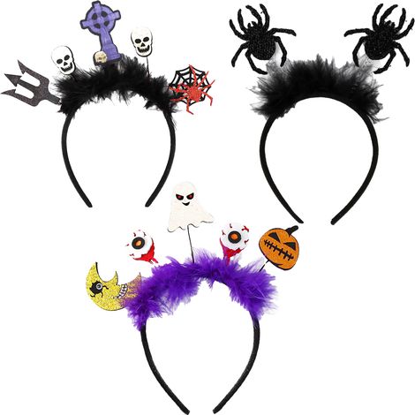 Lot de serre-têtes chauve-souris noirs à paillettes pour Halloween, accessoires de déguisement et cosplay. (1/5)