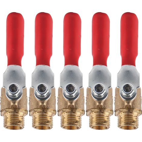 5 robinets à bille laiton raccord mâle-mâle G1/4 accessoire compresseur d'air (1/5)