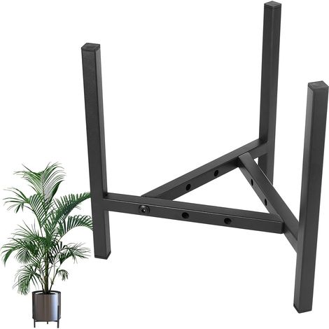 Support Plantes Interieur Réglable Noir,Supports de Pots de Fleurs en Métal (1/5)