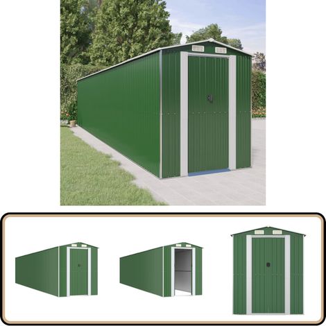 Geräteschuppen Grün 192x938x223 cm Verzinkter Stahl - Geräteschuppen - Gartenhaus - Werkzeuglager - Outdooraufbewahrung - Grünes Gartenhaus