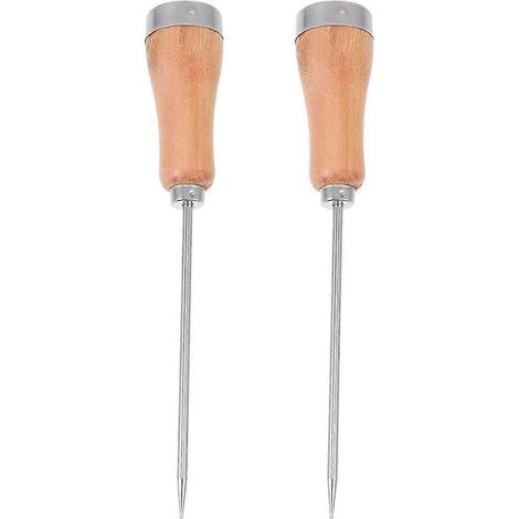 Set mit 2 Eispickeln mit Holzgriffen, Küchenhelfer aus Edelstahl (1/5)