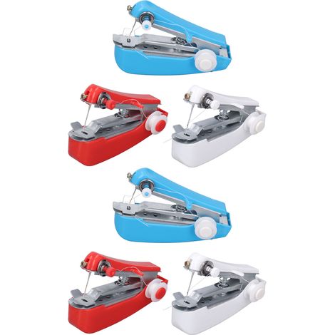 Ensemble de 6 machines à coudre portatives, multifonctionnelles, colorées, antirouille, mini machine à coudre et agrafeuse portables, adaptées à la maison, à l'extérieur et aux voyages. (1/5)