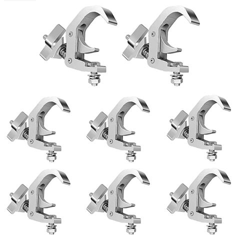 Truss Clamp,Truss Clamp Pince de Lumière de Scène,Truss Clamp Crochet de Fixation, 8pcs 40 à 52 mm Clamp en Aluminium de Suspension- Charge maximale de 200 kg pour éclairage de scène