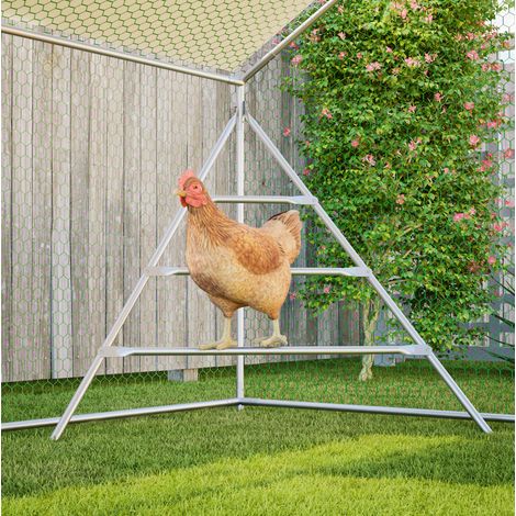 Enclos poulailler métallique 3x4m avec toit étanche, porte verrouillable et structure renforcée pour petits animaux (1/5)