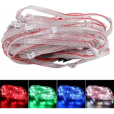 Guirlande lumineuse LED RGB WS2812B 5V 5050, lettres multicolores, avec câblage et petit point lumineux