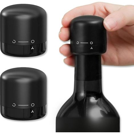 2 tapones，Tapón reutilizable para vino，Tapones de silicona para vino，Ideales para prolongar la vida útil del vino y mantenerlo fresco (1/5)