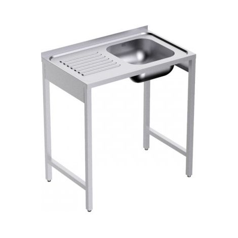 Plonge avec Bâti en inox Profondeur 500 Egouttoir Gauche - Distform