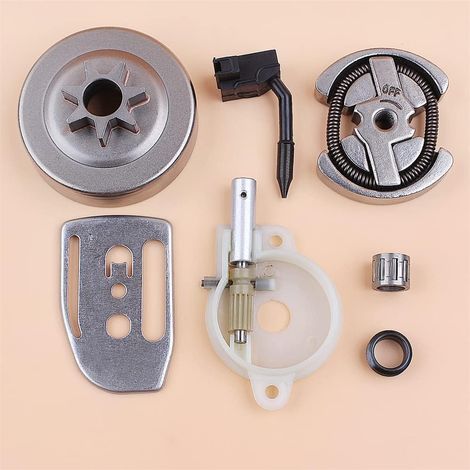 Kit d'engrenage d'huile de pompe et de tambour d'embrayage pour tronçonneuses Husqvarna 41 136 137 141 142 530014410, 530069342, 530047855 (1/5)
