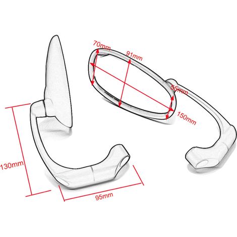 Rétroviseur universel moto CNC chromé noir ovale 8mm 10mm, miroir latéral avec tige de guidon, kit de remplacement arrière (1/4)