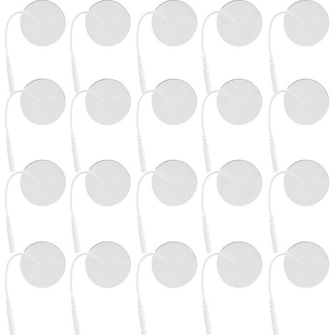 20 électrodes rondes auto-adhésives 3,5 cm pour appareil TENS de physiothérapie et massage musculaire (1/5)