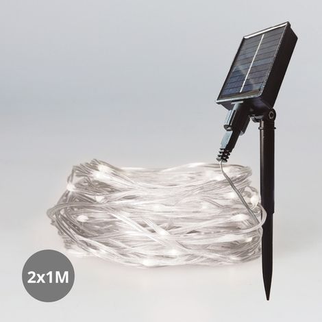 Cortina LED luminosa solar 2x1M Luz fría