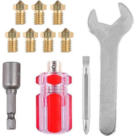 3D-Druckerdüsen + DIY-Werkzeuge für V6 0,2 mm 0,3 mm 0,4 mm 0,5 mm 0,6 mm 0,8 mm 1,0 Düsenwerkzeug für Nozzl (1/5)