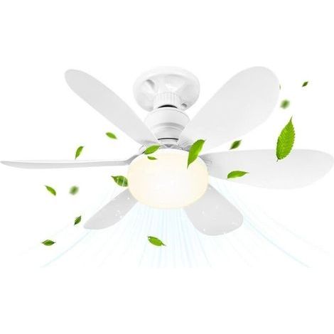 Ventilateur de Plafond Petit avec Lumière LED Dimmable 40W et Telecommande, Douille E27 ACKERMAN 52CM (1/5)