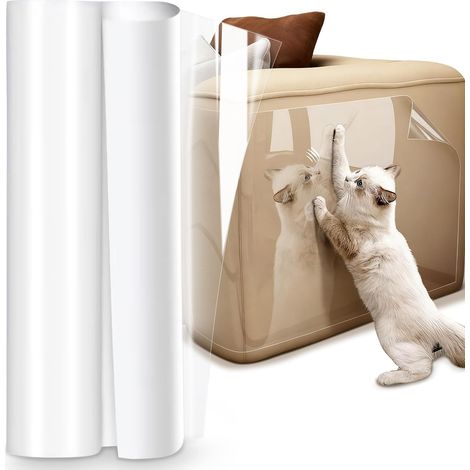 Kristallklare PVC Kratzschutzfolie für Sofas, Unsichtbarer Transparenter Schutz gegen Katzenkrallen, Kratzer & Beschädigungen, Abreißfest & Atmungsaktiv