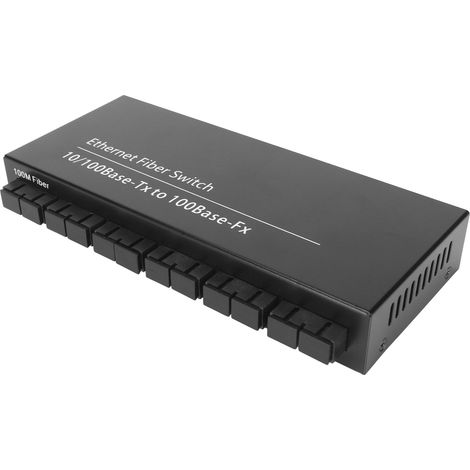 Commutateur optique Ethernet 8 ports 10 Mbps 100 Mbps Tx1310 nm avec indicateur LED, Plug and Play, commutateur rapide Ethernet pour réseau 100-240 V, prise UE (1/5)