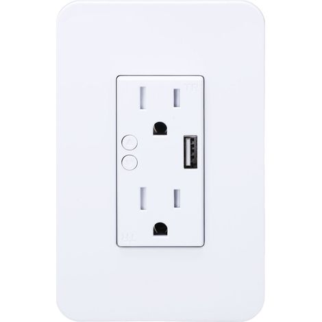 Intelligente WLAN-Wandsteckdose mit Familienfreigabe, Sprachsteuerung, Timer, 2,4 GHz, Wechselstrom 110–125 V (1/5)