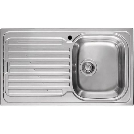 ELLECI Lavello da Incasso Inox 1 Vasca e Gocciolatoio Sky 400 Inox Satinato (1/3)