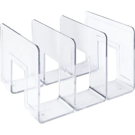 Serre-livres en acrylique Transparent, résistant aux rayures, trieur de fichiers de bureau pour la maison, l'école et le bureau (1/5)