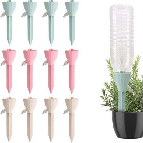 Irrigation Goutte à Goutte Kit, 12 Pcs Arroseurs Automatiques Plantes, Goutte à Goutte Bouteille, Dispositifs D'arrosage avec Vannes de Régulation à Liberation Lente pour Intérieur Extérieur Plantes (1/5)