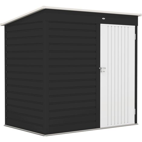 6 x 4ft Metal Garden Storage Shed, Outdoor Tool Storage Shed with Lockable Door and Gloves for Garden, Patio, Dark Grey
