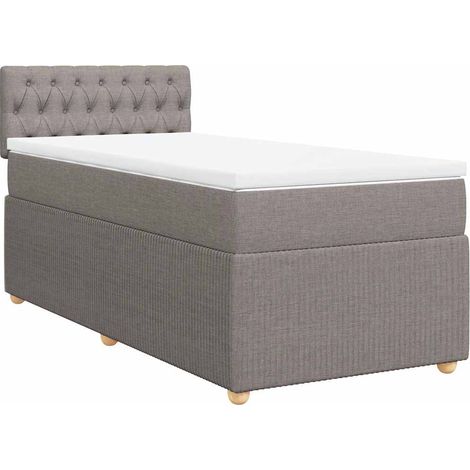 Maison Exclusive - Giroletto a Molle con Materasso Tortora 90x190 cm in Tessuto