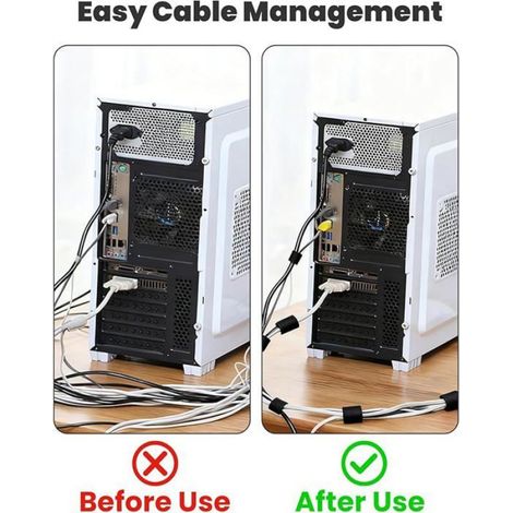 100 PCS Serre Cable Réutilisable, Attache Cable Scratch Réglable Multifonction, Nylon, Noir, Organisation RUBAN ADHESIF ELECTRICITE (1/5)