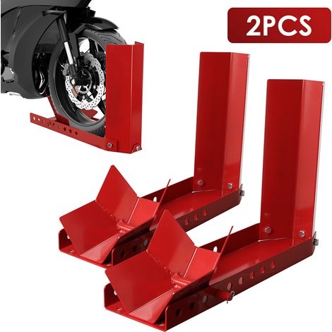 Randaco Béquille d’atelier Stand Pour Moto en Acier avant 300kg support roue élévateur moto de Montage Atelier Stockage 2PCS