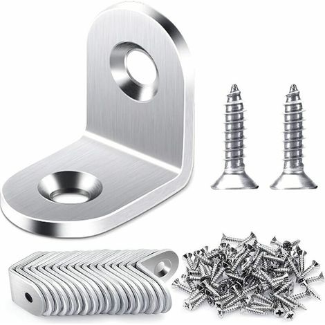 VURAHOME - 20 PCS 20x20mm Angle Droit Support, Fixation équerre Inox 90 Degrés Support De Coin, support d'angle en forme de L Livré Avec Vis (1/5)