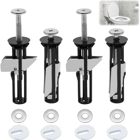 Sollbry 4 Pièces Fixation Abattant Wc Robuste Vis pour Abattant Wc Compatibilité Universelle Schrauben pour Pièces de Rechange pour Salle de BainToilettes (1/5)