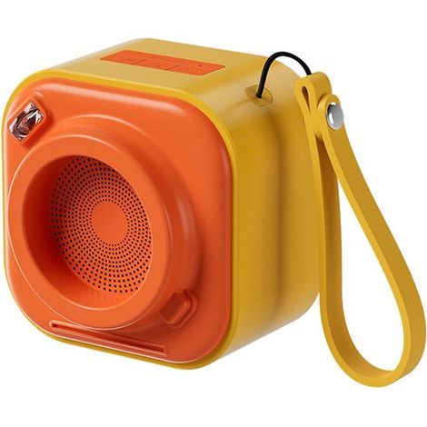 Convient aux enceintes Bluetooth rétro en forme d'appareil photo, aux mini caissons de basses portables sans fil d'extérieur, jaune (1/5)
