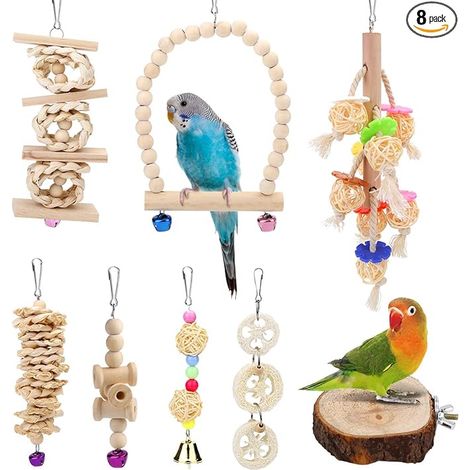 Jouets pour Oiseaux, Bois Perchoirs, Échelles, Escalade Perché pour Oiseaux, Oiseaux Jouets Perroquets, Perruches, Perruches, Aras (1/5)