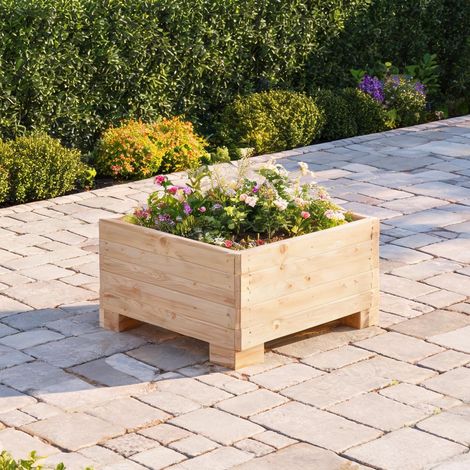 Porte-plantes bois naturel en bois de sapin 100 x 100 x 16 cm (1/5)