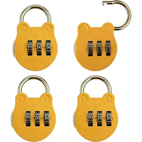 Set di 4 lucchetti a combinazione a tre cifre (1/5)