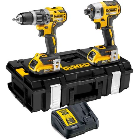 DeWALT DCK266D2 18v XR Brushless Twin Kit DCD796 Combi Drill And DCF887 Impact Drive (1/3)