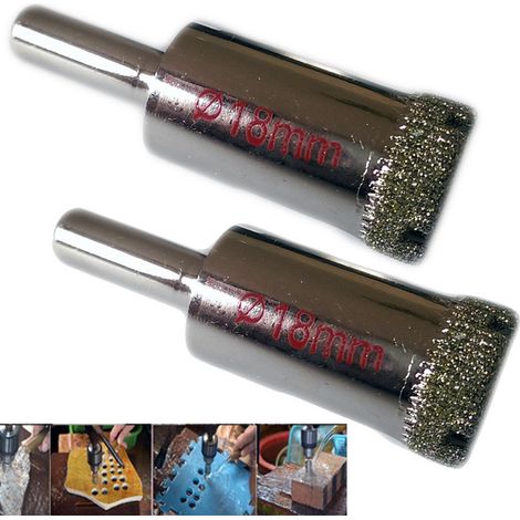 TrAdE Shop Traesio - Punta Trapano Diamantata Per Piastrelle Porcellana Vetro Ceramica Marmo ø 18mm -