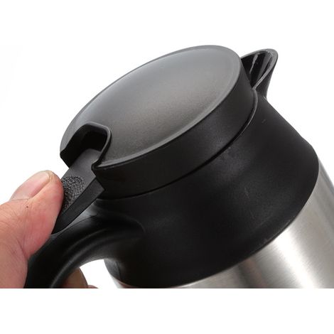 Bouilloire électrique de voyage 12V/24V en acier inoxydable, chauffe-eau portable pour voiture, gourde thermique de camping, 500ml. (1/5)