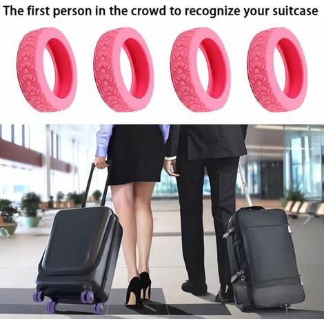 Hjulskydd pour bagages, pour resväska, 8-pack hjulskydd pour bagages pour la fête 8-hjuliga kabinväskor, Rosa