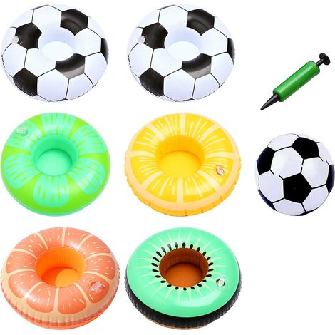 9 Pièces Porte-Gobelets Flottant Piscine, Gonflable avec Ballon de Plage, Décoration Fête pour Jacuzzi, Plage, Été (1/5)