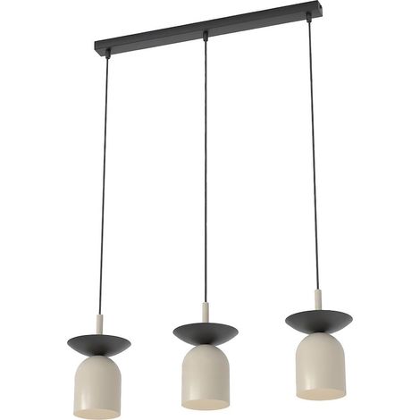 Lampada a sospensione EGO 3 luci in acciaio mokka