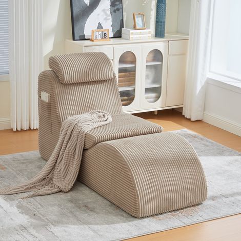 Fauteuil de Relaxation Design Moderne - Fauteuil Relax Ergonomique avec Assise Confortable pour Jardin et Salon, Jaune (1/5)