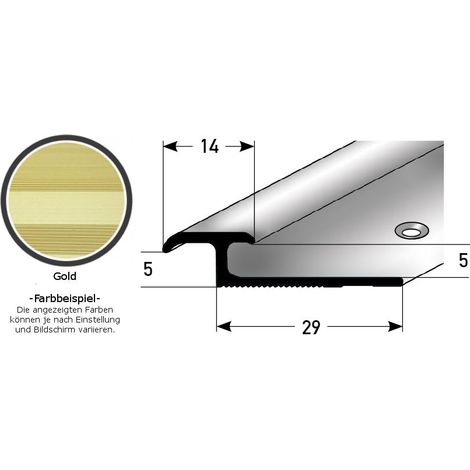 Einschubprofil "Leicester" für Laminat, 3 - 7 mm Einfasshöhe, Aluminium eloxiert, gebohrt-goldfarbig-1000-5