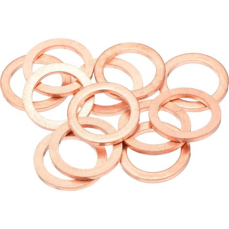 12 Pcs Rondelles Plates en Cuivre 12x17x1,5mm Métrique (1/5)