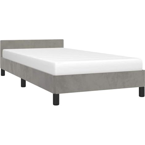 Estructura de cama sin colchón terciopelo gris claro 90x200 cm vidaXL (1/4)