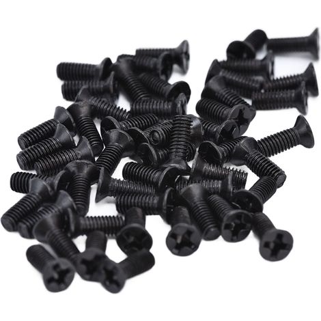 Kit de 50 vis à tête fraisée cruciforme DIN 965, galvanisées noires, M3x8 (1/5)