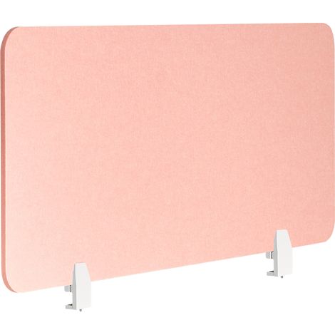 Panel separador acústico escritorio PET tapizado en tela 120 x 50 cm rosa claro Split