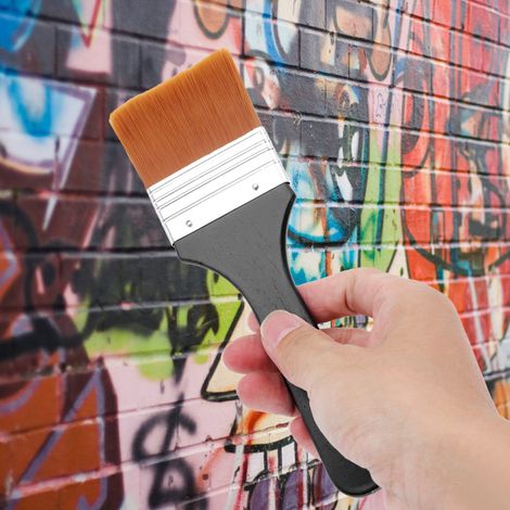 Pinceaux en nylon, aquarelle, peinture à l'huile, pinceaux acryliques, pinceaux pour panneaux, pinceaux pour peinture murale, pinceaux à dessin (7 pièces, pinceaux pour panneaux de différentes tailles